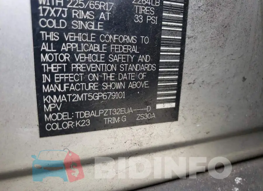 KNMAT2MT5GP679101 Photo# 13