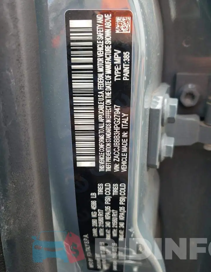 ZACCJBBB3HPG27947 Photo# 12