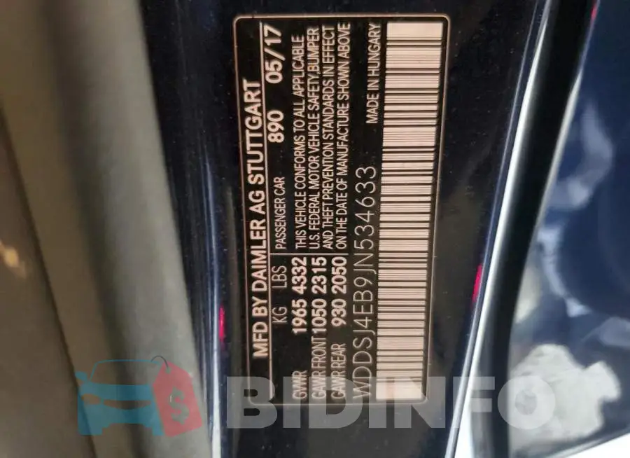 WDDSJ4EB9JN534633 Photo# 12