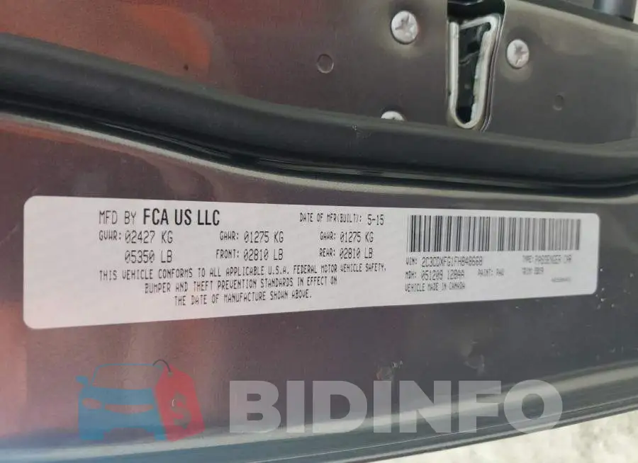 2C3CDXFG1FH848668 Photo# 12