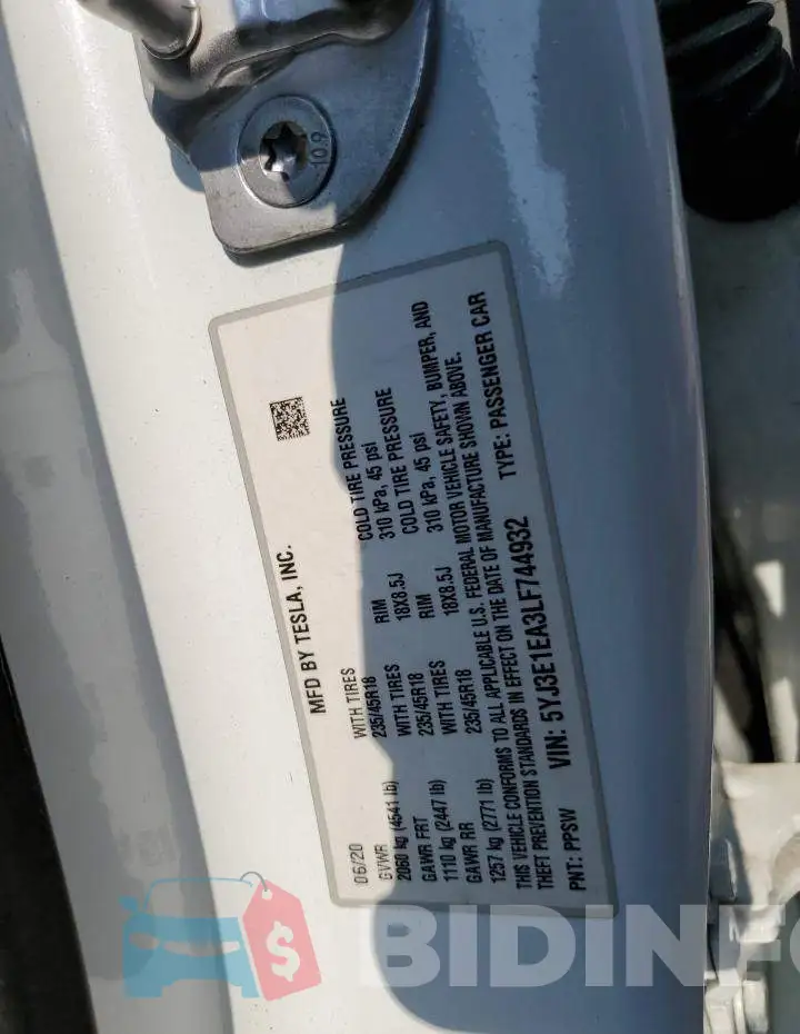 5YJ3E1EA3LF744932 Photo# 12