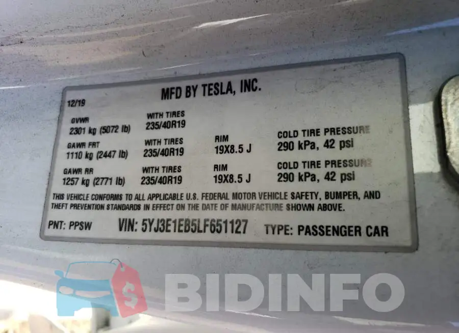 5YJ3E1EB5LF651127 Photo# 13