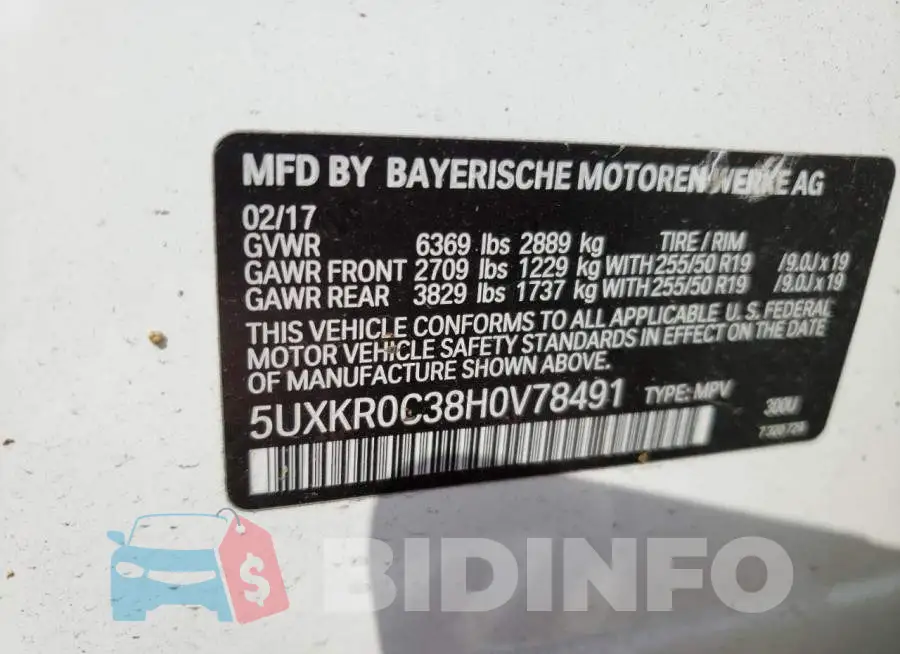 5UXKR0C38H0V78491 Photo# 13