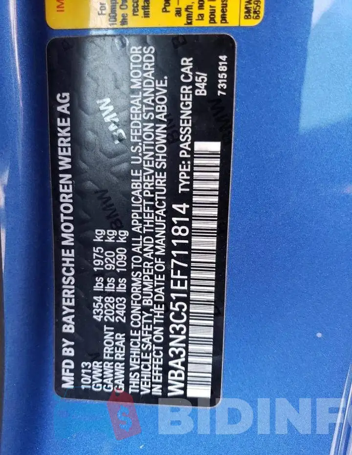 WBA3N3C51EF711814 Photo# 12
