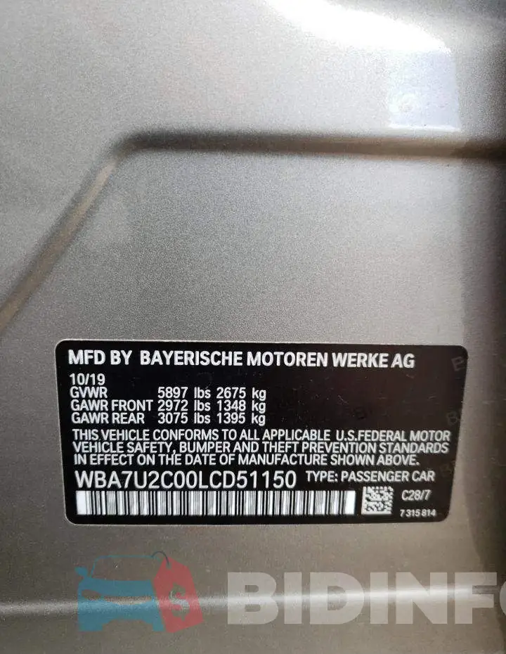 WBA7U2C00LCD51150 Photo# 13