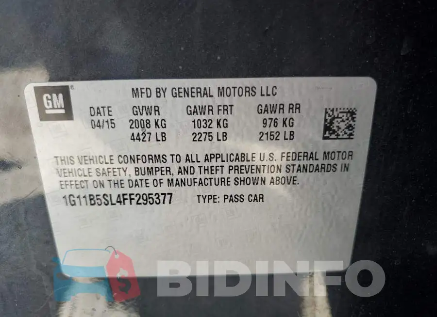 1G11B5SL4FF295377 Photo# 12