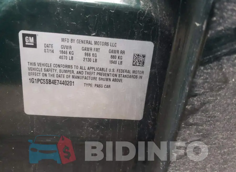 1G1PC5SB4E7440201 Photo# 12