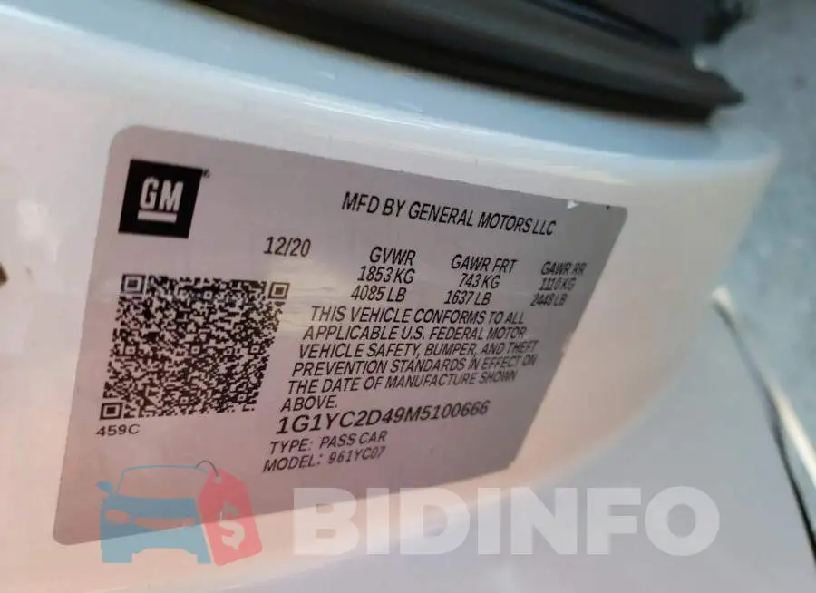 1G1YC2D49M5100666 Photo# 12