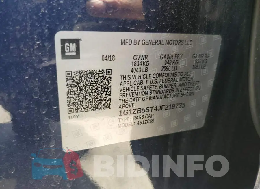 1G1ZB5ST4JF219735 Photo# 12