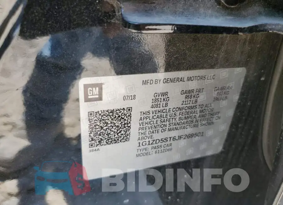 1G1ZD5ST6JF269501 Photo# 12