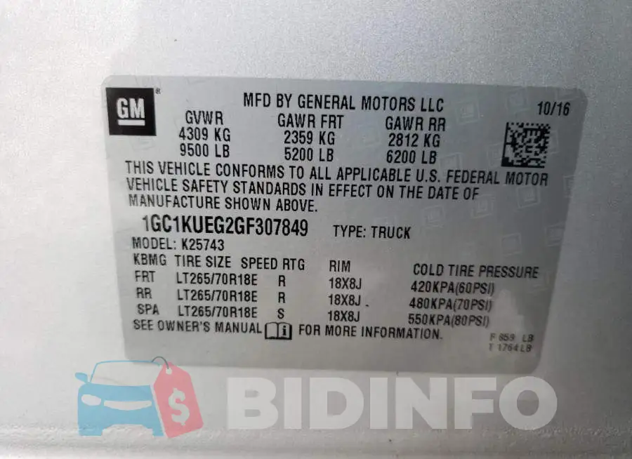 1GC1KUEG2GF307849 Photo# 12