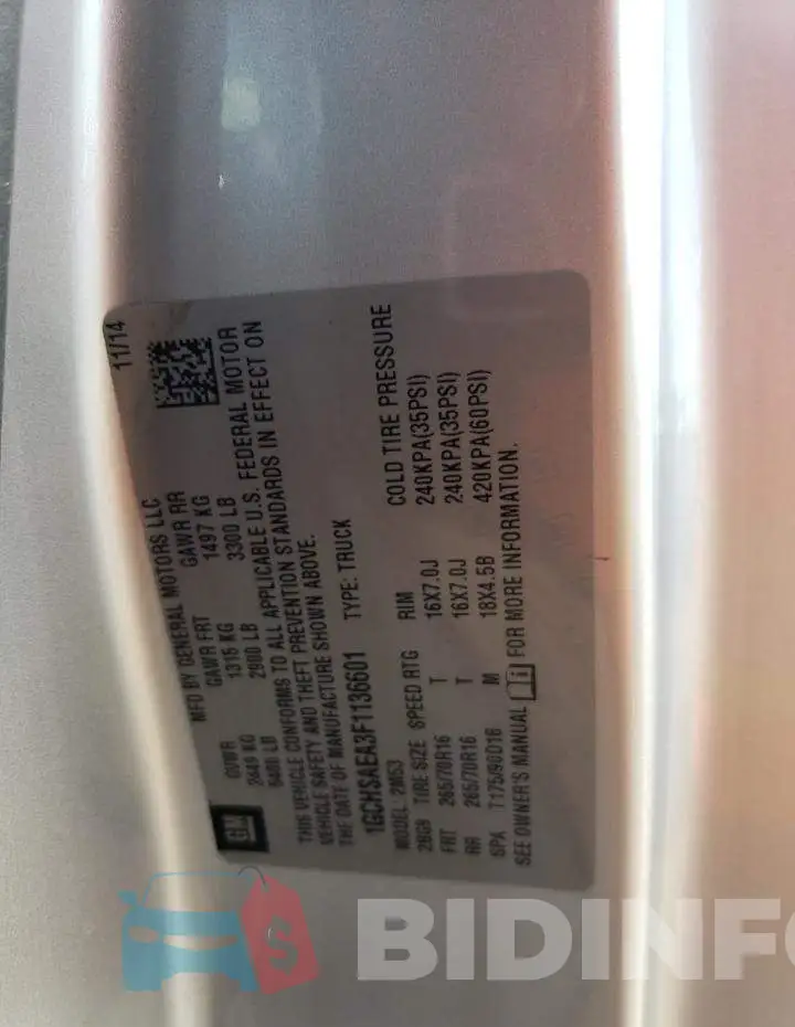1GCHSAEA3F1136601 Photo# 12