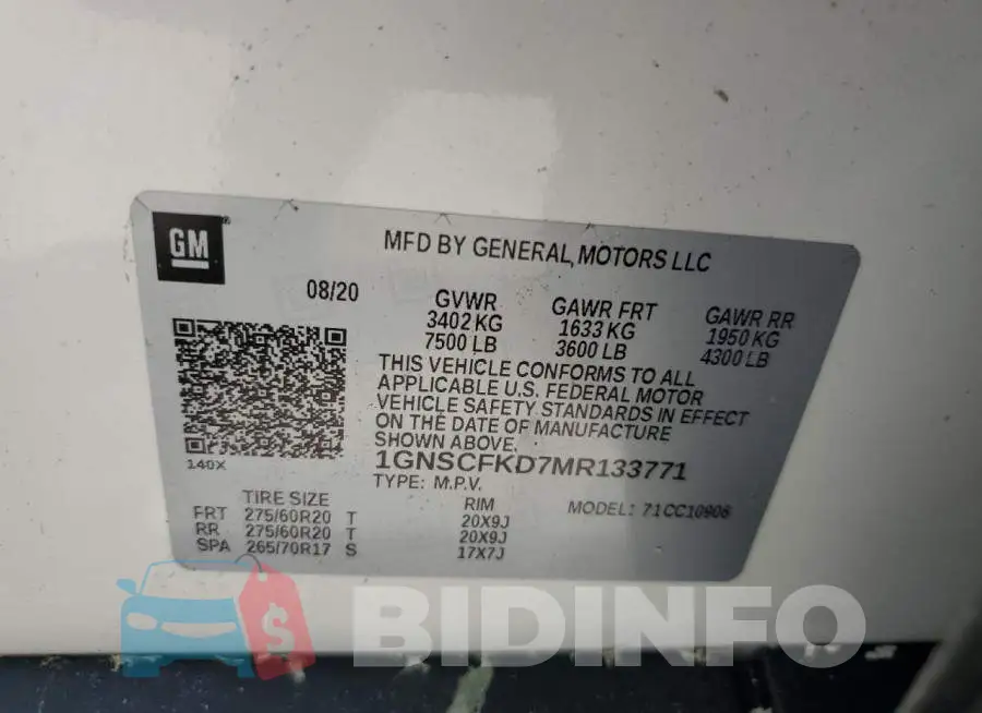 1GNSCFKD7MR133771 Photo# 13