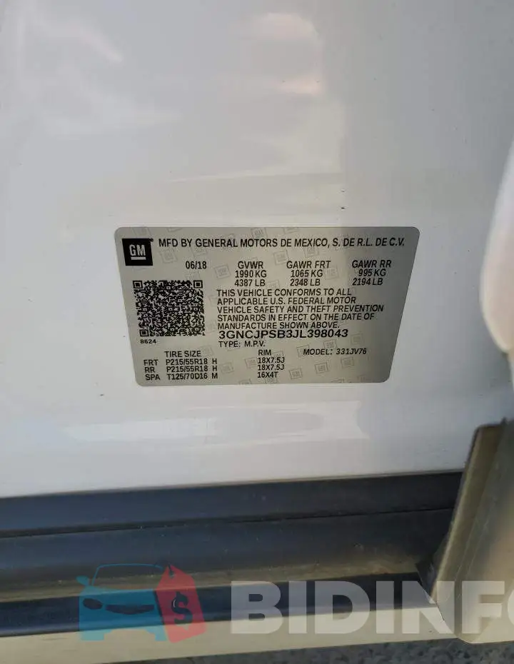 3GNCJPSB3JL398043 Photo# 12
