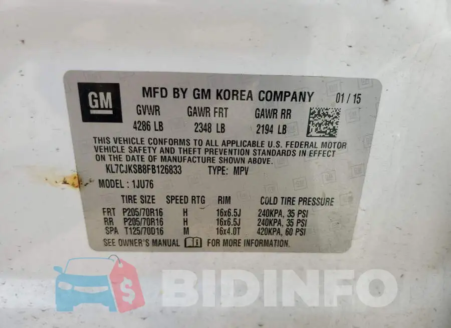 KL7CJKSB8FB126833 Photo# 13