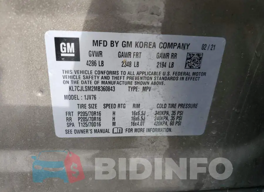 KL7CJLSM2MB360843 Photo# 14