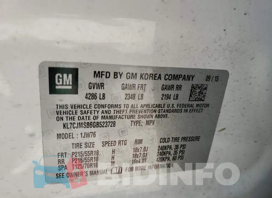 KL7CJMSB6GB523728 Photo# 13