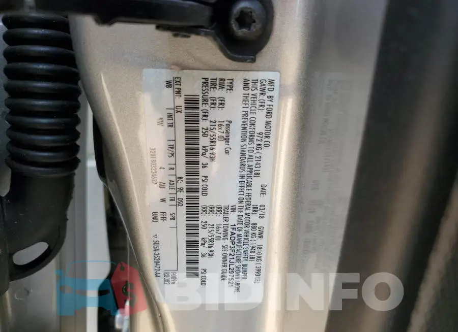 1FADP3F21JL297521 Photo# 12