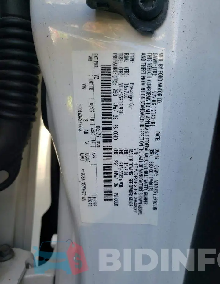 1FADP3F23GL364807 Photo# 12