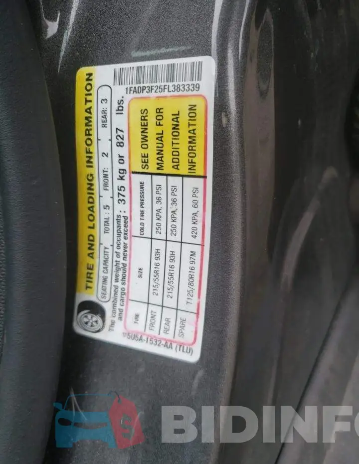 1FADP3F25FL383339 Photo# 12