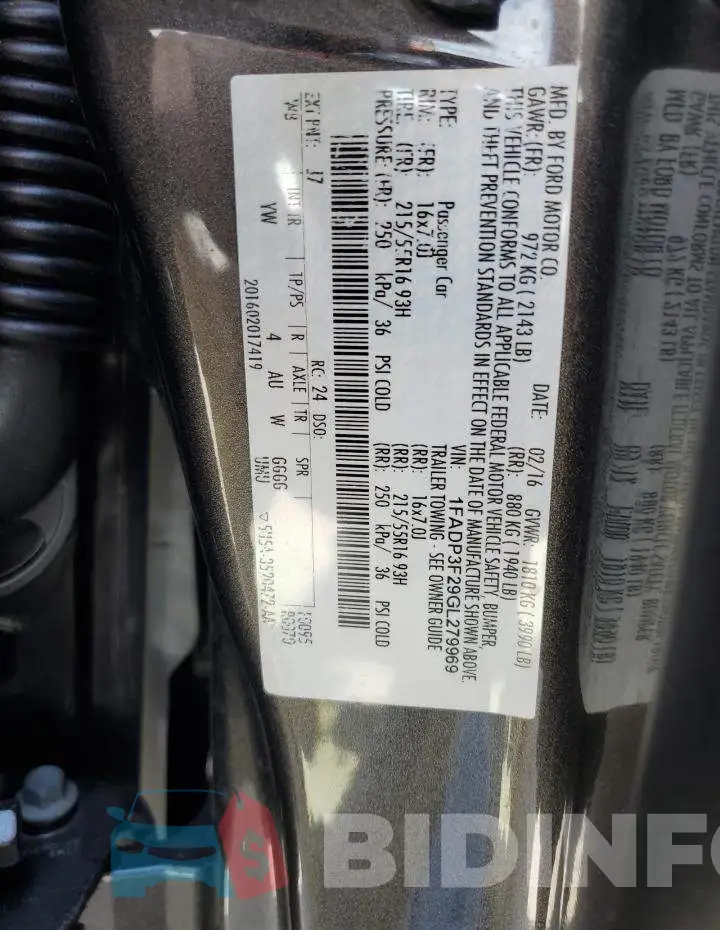 1FADP3F29GL279969 Photo# 12