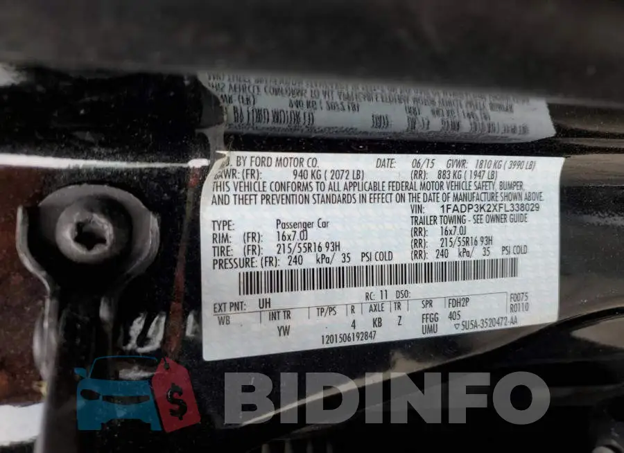 1FADP3K2XFL338029 Photo# 12