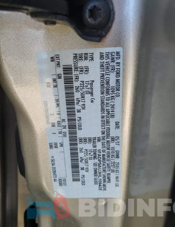 1FADP5AU3HL109435 Photo# 12