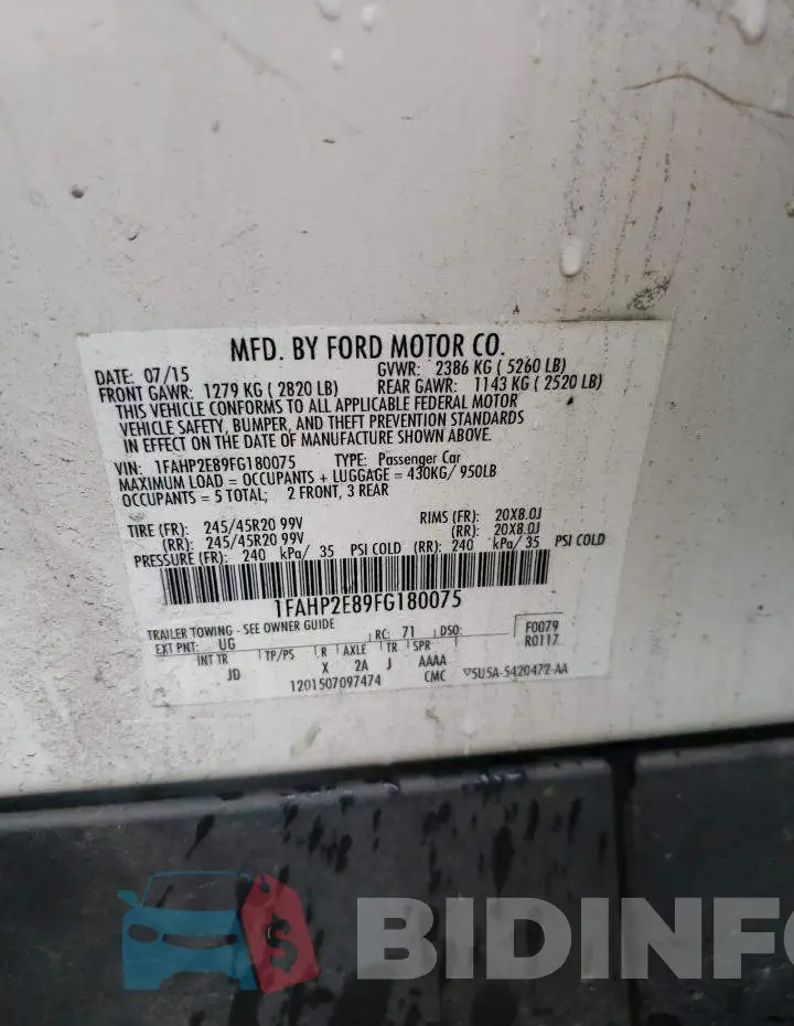 1FAHP2E89FG180075 Photo# 12
