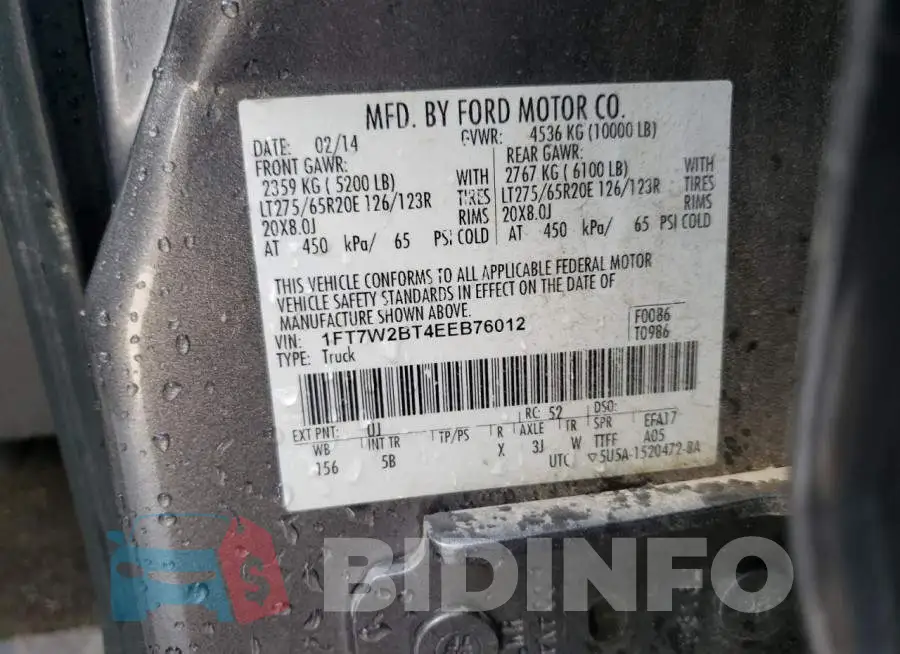 1FT7W2BT4EEB76012 Photo# 12