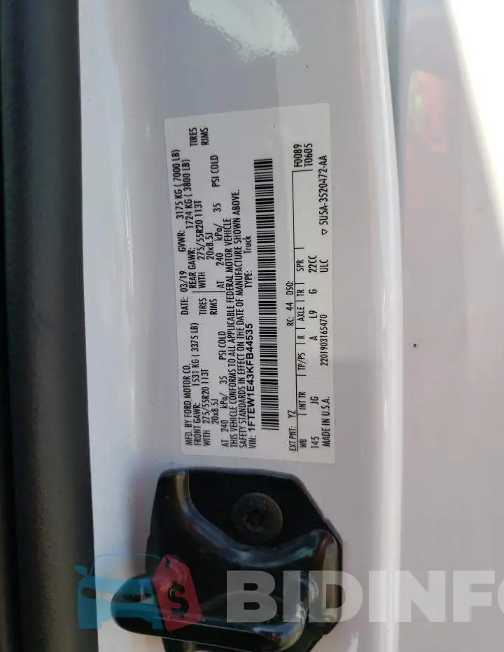 1FTEW1E43KFB44535 Photo# 12