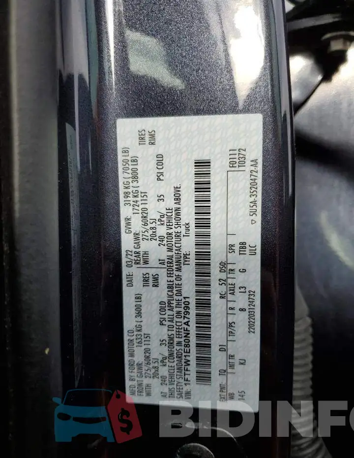 1FTFW1E80NFA79901 Photo# 12
