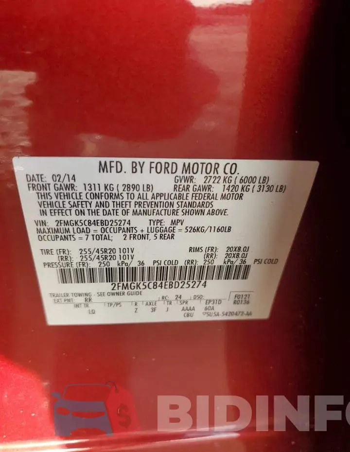 2FMGK5C84EBD25274 Photo# 12