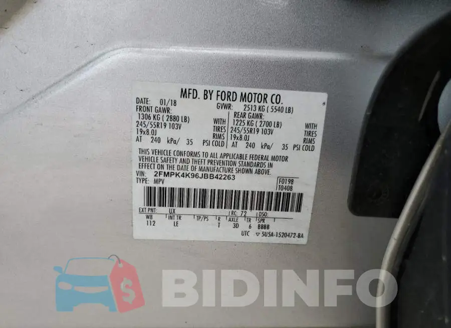 2FMPK4K96JBB42263 Photo# 13