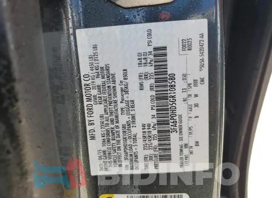 3FA6P0HD5GR108580 Photo# 12