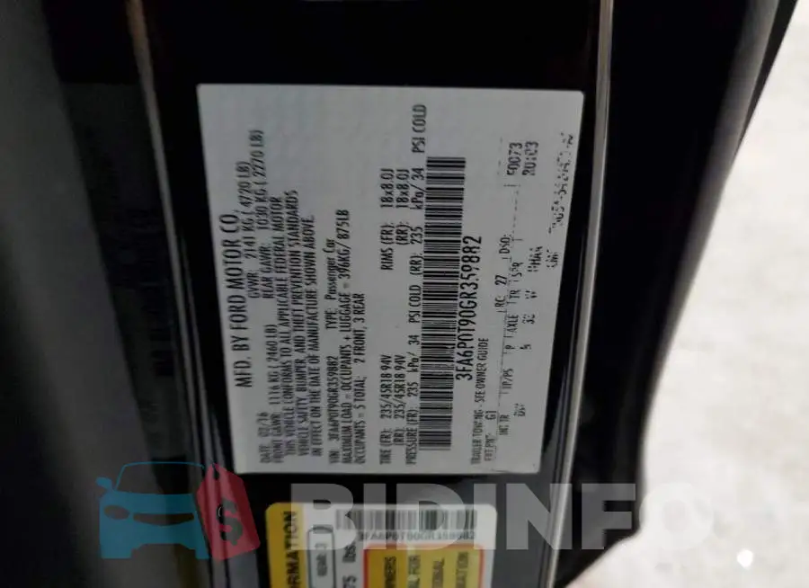 3FA6P0T90GR359882 Photo# 13