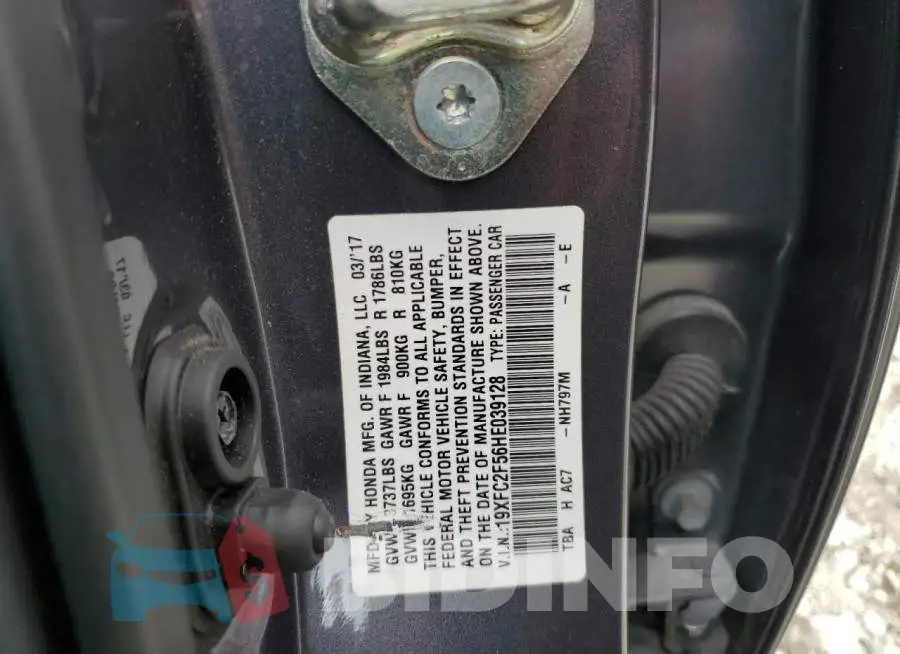 19XFC2F56HE039128 Photo# 12