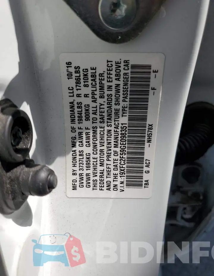 19XFC2F59GE098351 Photo# 12