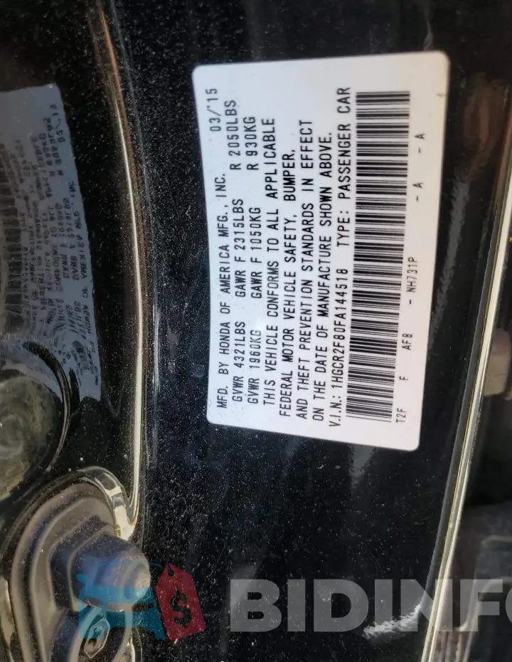 1HGCR2F80FA144518 Photo# 13