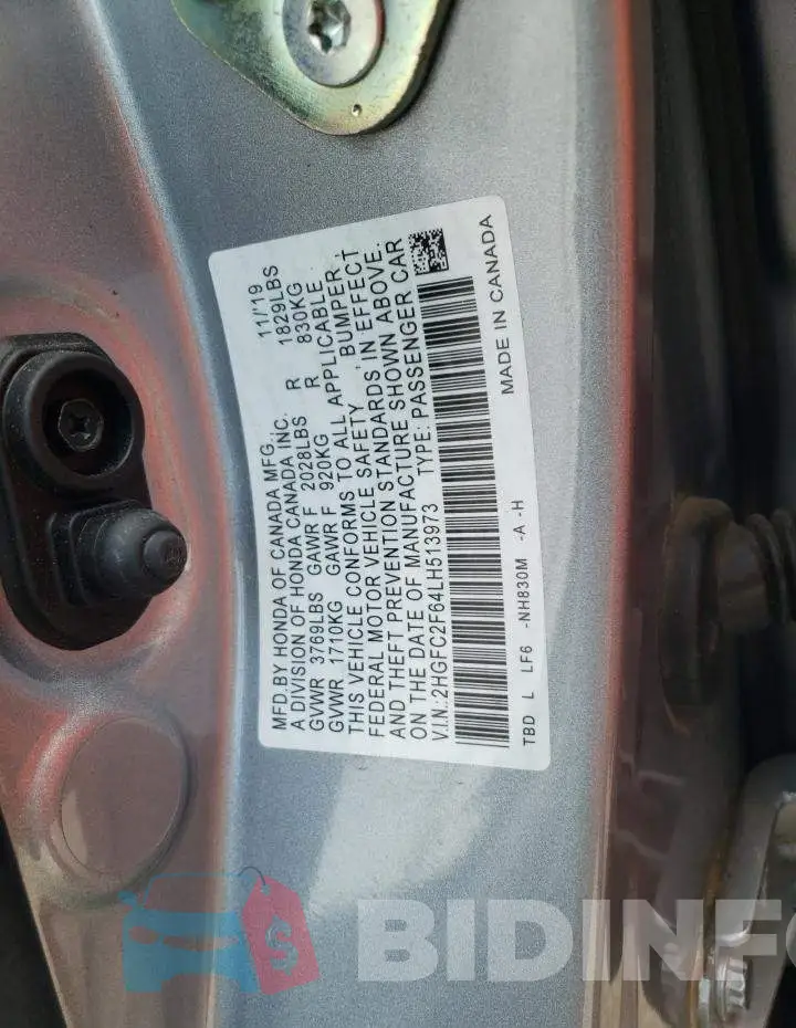 2HGFC2F64LH513973 Photo# 12