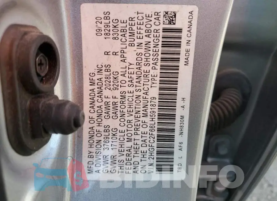 2HGFC2F66LH591879 Photo# 12
