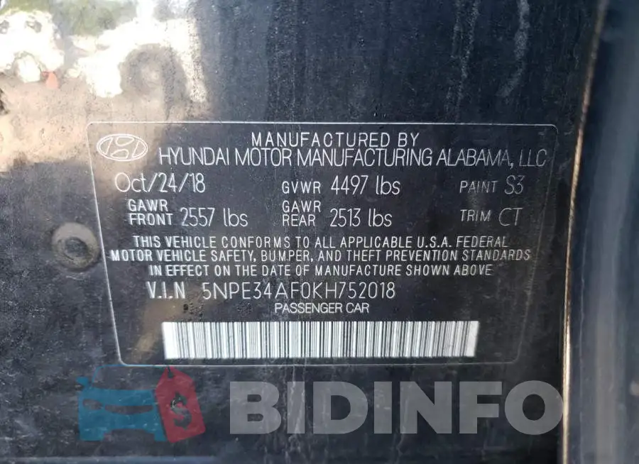 5NPE34AF0KH752018 Photo# 12