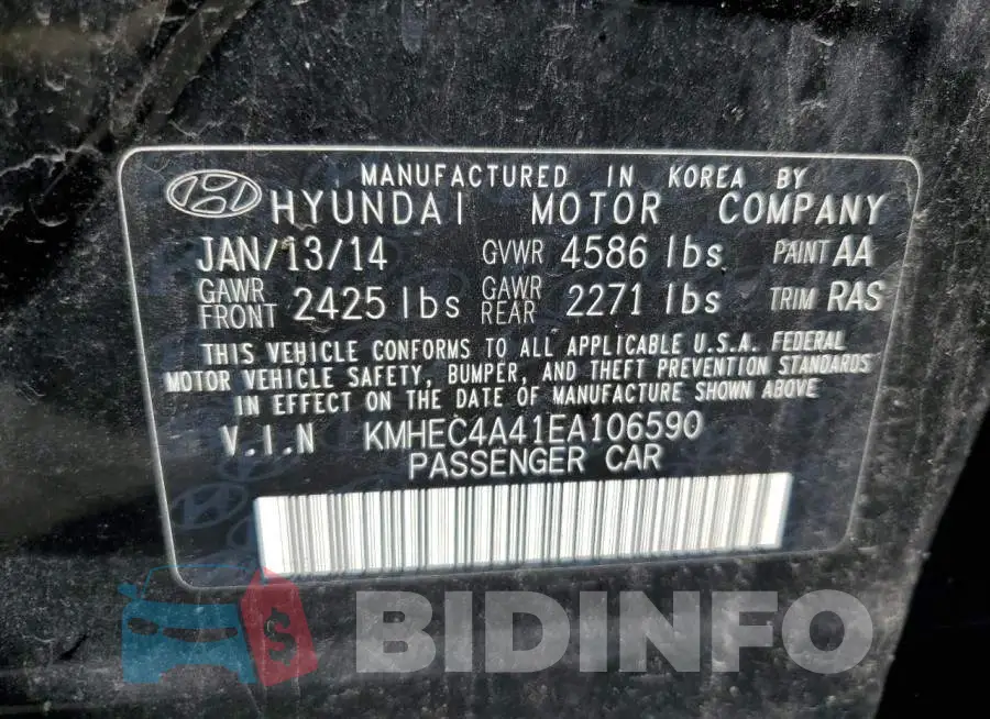 KMHEC4A41EA106590 Photo# 12
