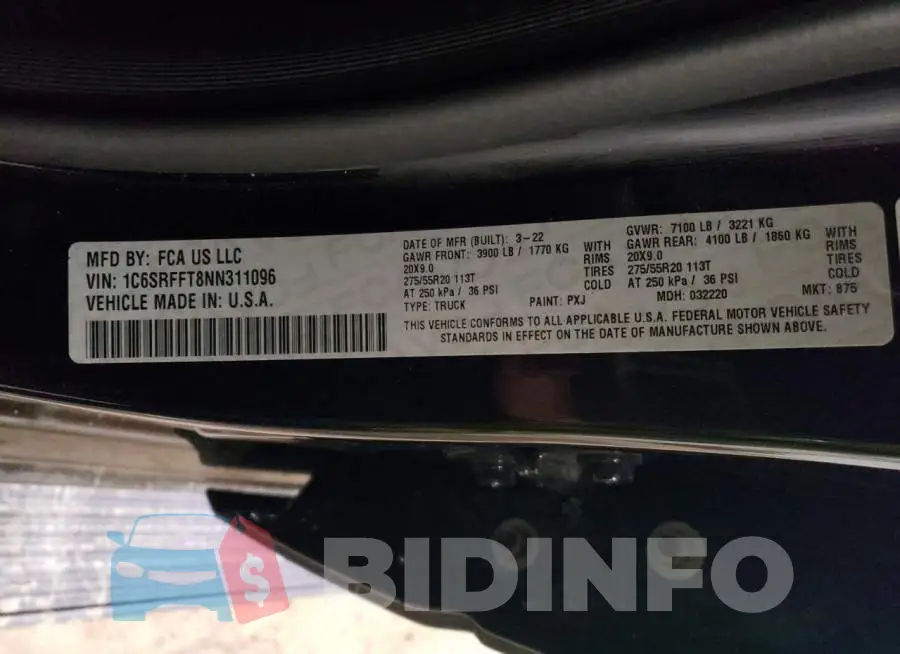 1C6SRFFT8NN311096 Photo# 12