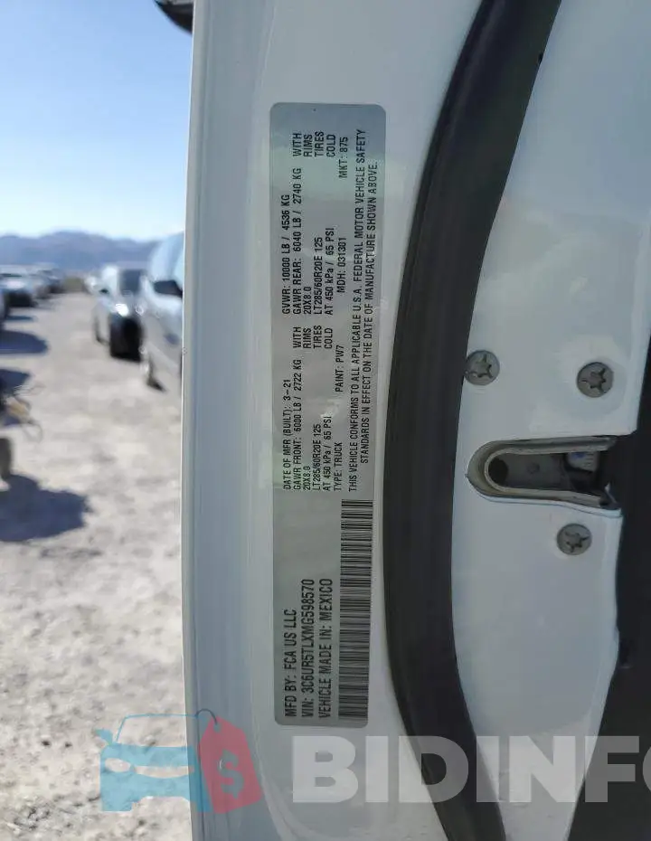 3C6UR5TLXMG598570 Photo# 13
