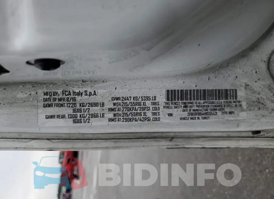 ZFBERFBB4H6D85431 Photo# 12