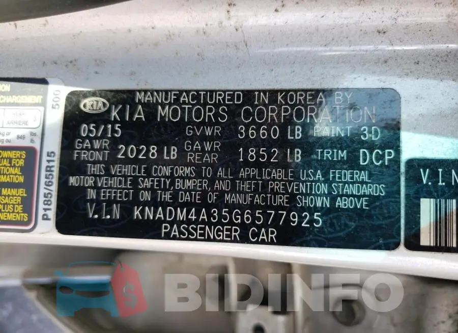KNADM4A35G6577925 Photo# 12