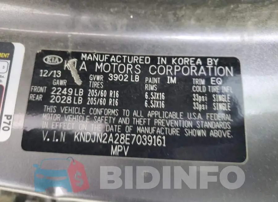 KNDJN2A28E7039161 Photo# 12