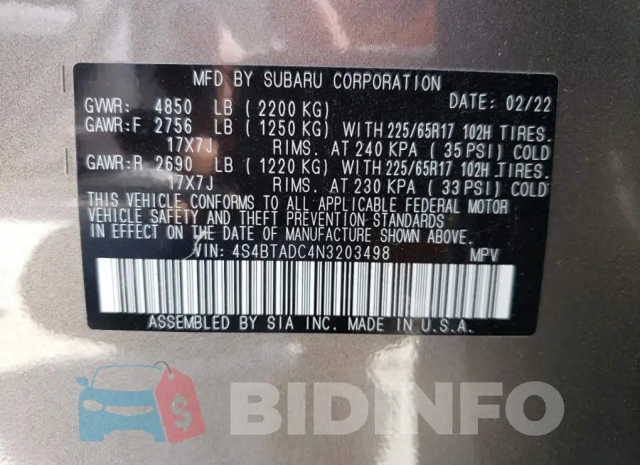 4S4BTADC4N3203498 Photo# 13