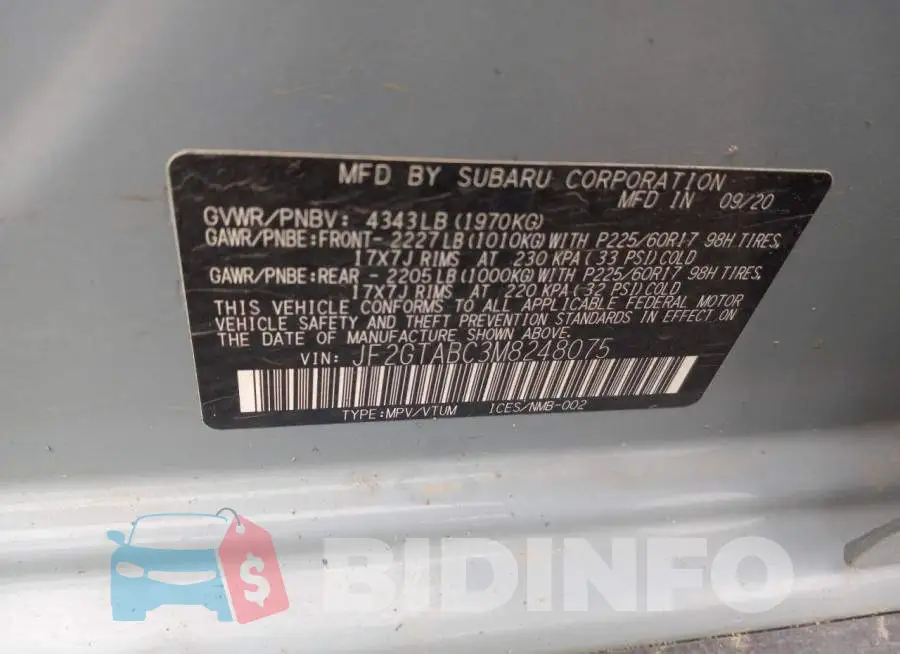 JF2GTABC3M8248075 Photo# 12