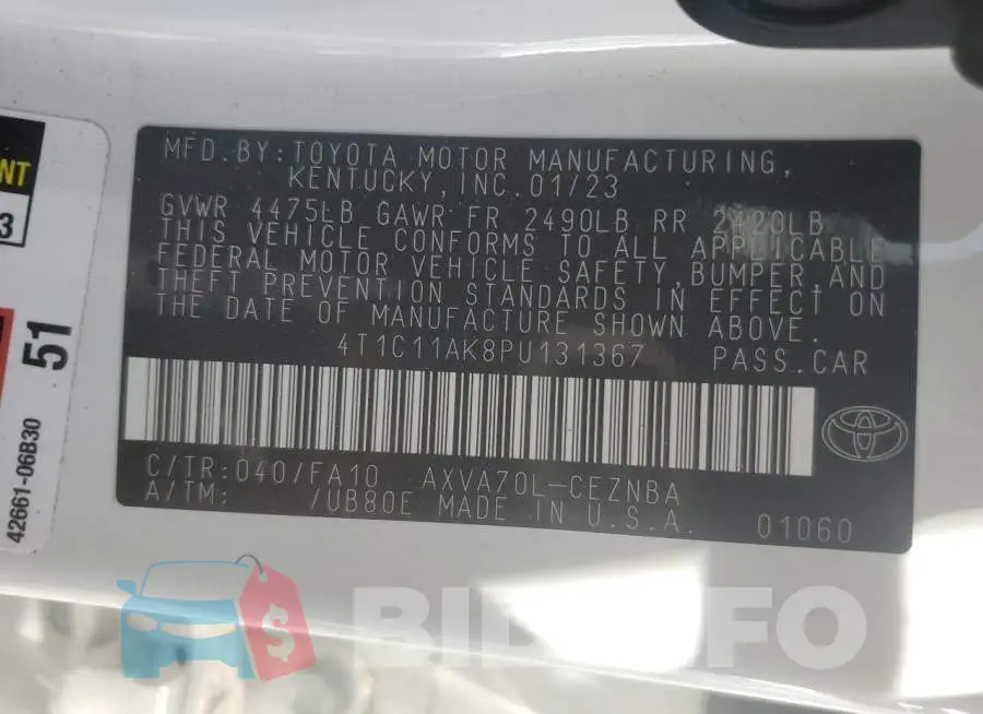 4T1C11AK8PU131367 Photo# 12